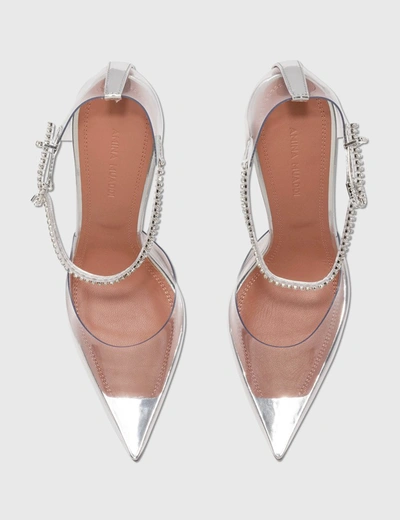 Shop Amina Muaddi Ursina Glass Pump 95 In N,a