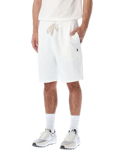 Shop Polo Ralph Lauren Logo Embroidered Drawstring Shorts In White