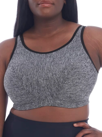 Shop Goddess Mid-impact Wire-free Sports Bra In Pewter Heather