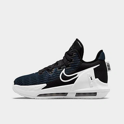 Shop Nike Boys' Big Kids' Lebron Witness 6 Basketball Shoes In Black/dark Obsidian/white