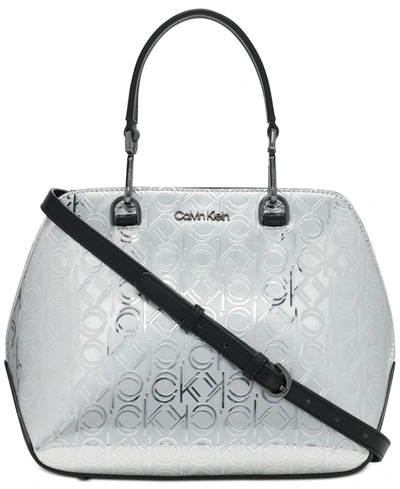 Buy Calvin Klein Lucy Triple Compartment Shoulder Bag, Almond/Taupe/Caramel  Embossed, One Size at