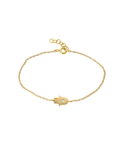 Shop Zoe Lev 14k Gold Diamond Hamsa Bracelet