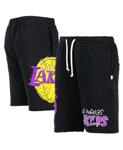 AFTER SCHOOL SPECIAL MEN'S BLACK LOS ANGELES LAKERS SHORTS 