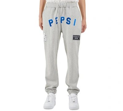 Shop Nana Judy Men's Pepsi Embroidered Logo Fleece Track Pants In Grey Marl