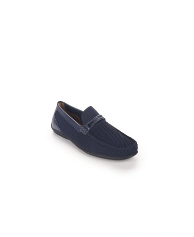 Shop Aston Marc Men's Knit Lace-strap Driving Loafer In Navy