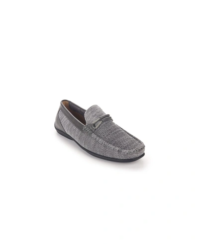Shop Aston Marc Men's Knit Lace-strap Driving Loafer In Gray