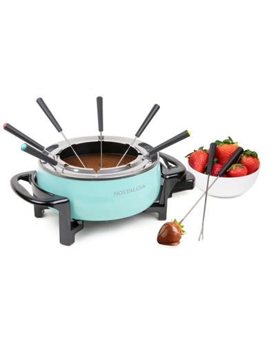 Shop Nostalgia Fps6aq Electric Fondue Pot In Aqua