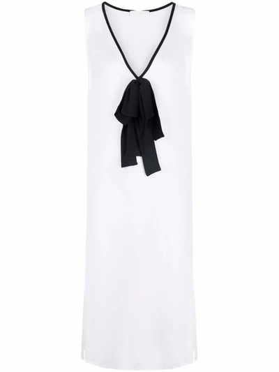 Shop Fabiana Filippi V-necked Silk Long Top In White