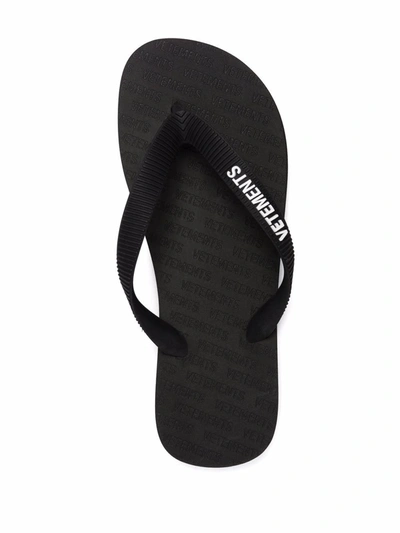 Shop Vetements Logo Pvc Flip Flop In Black