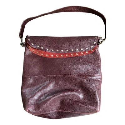 Pre-owned Gerard Darel Leather Handbag In Burgundy