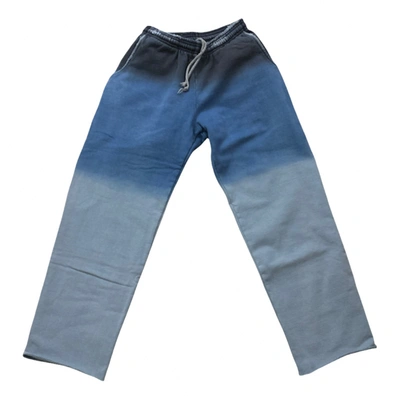 Pre-owned Beau Souci Straight Pants In Blue