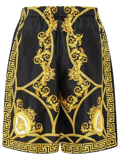 Shop Versace Black Silk Shorts