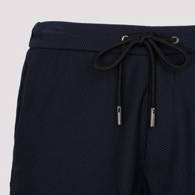 Shop Giorgio Armani Nylon Bermuda Pants In Blue