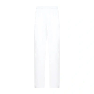 Shop Giorgio Armani Silk Pants In White