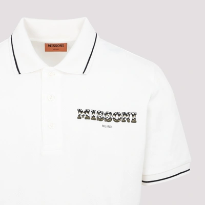 Shop Missoni Cotton Polo Piquet Logo In White