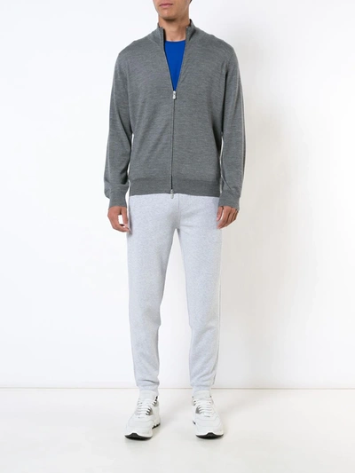 Shop Brunello Cucinelli Zipped Cardigan In Grey