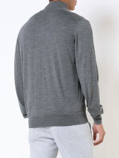 Shop Brunello Cucinelli Zipped Cardigan In Grey