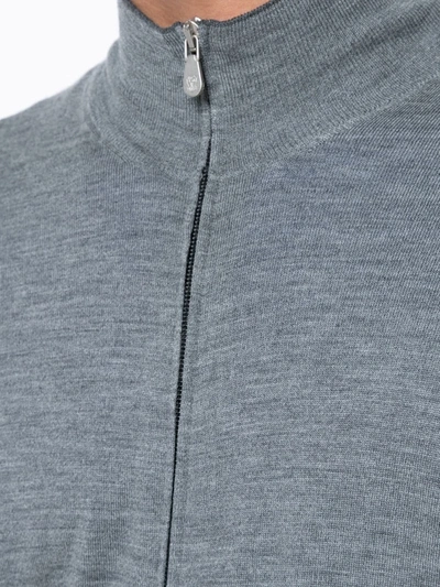 Shop Brunello Cucinelli Zipped Cardigan In Grey