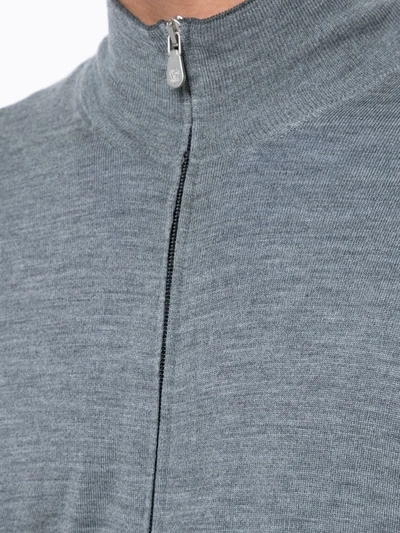 Brunello Cucinelli High-neck Zip-up Cardigan In Grey
