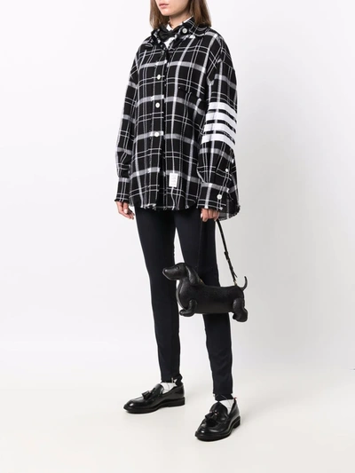 Shop Thom Browne Hector Pebbled Leather Shoulder Bag In Black