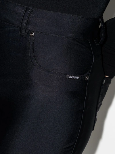 Tom Ford Skinny Glossy Compact Jersey Pants In Black