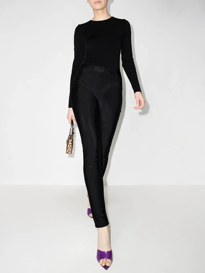 Tom Ford Skinny Glossy Compact Jersey Pants In Black