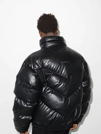Chevron-quilted Puffer Jacket In Black