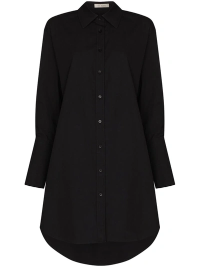 Shop St Agni Oversized Cotton Shirt In Black