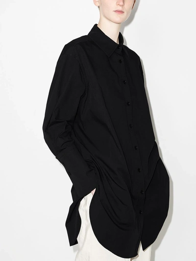 Shop St Agni Oversized Cotton Shirt In Black