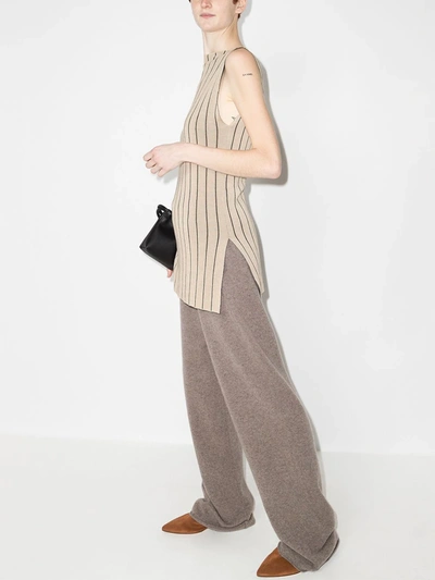 Shop St Agni Vertical-stripe Knitted Top In Neutrals