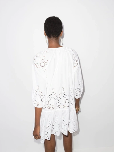 Melissa Odabash Ashley Eyelet Detail Cotton Cover-up Tunic In White