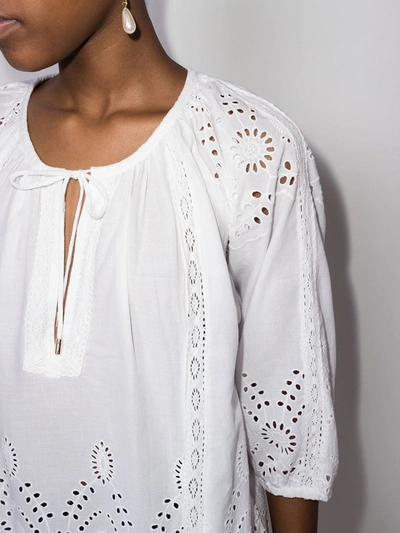 Melissa Odabash Ashley Eyelet Detail Cotton Cover-up Tunic In White