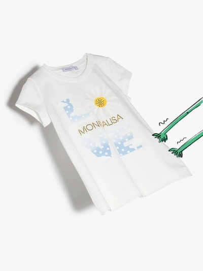 Shop Monnalisa Love Logo-print T-shirt In White