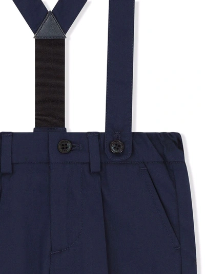 Shop Dolce & Gabbana Tailored Suspender Trousers In Blue