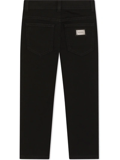 Shop Dolce & Gabbana Mid-rise Slim Fit Jeans In Black