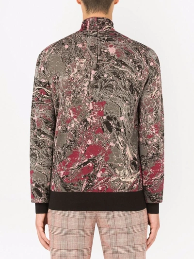 Shop Dolce & Gabbana Graphic-print Mock-neck Sweatshirt In Black