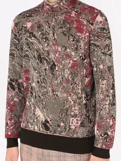 Shop Dolce & Gabbana Graphic-print Mock-neck Sweatshirt In Black