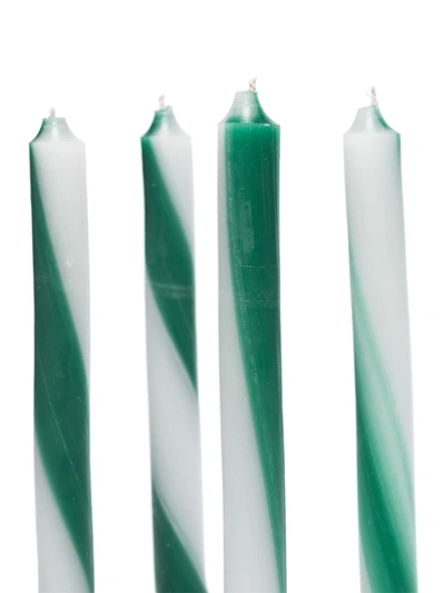 Shop Lex Pott Stripe Twist Dual Candle In Green