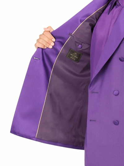 Shop Dolce & Gabbana Sicilia-fit Double-breasted Suit In Purple
