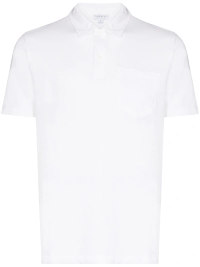 Shop Sunspel Riviera Short-sleeve Polo Shirt In White