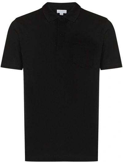 Shop Sunspel Riviera Short-sleeve Polo Shirt In Black