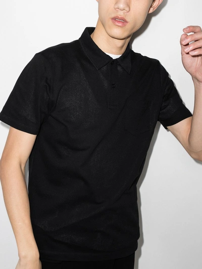 Shop Sunspel Riviera Short-sleeve Polo Shirt In Black