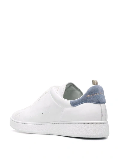 Shop Officine Creative Mower Contrasting Heel Sneakers In White