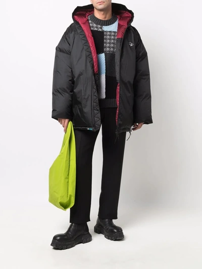 Shop Marni Oversized Side-zip Puffer Coat In Black
