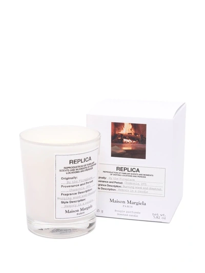 Shop Maison Margiela Replica By The Fireplace Scented Candle (165g) In White