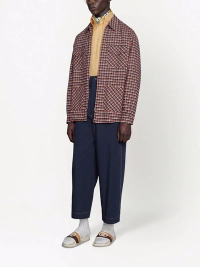 Gucci Freya Hartas Animal-embroidered Check Jacket In Black