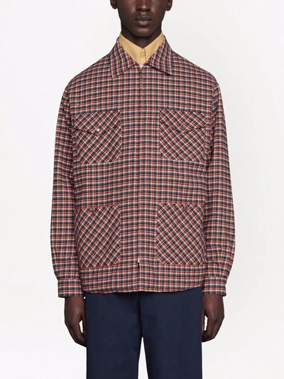 Gucci Freya Hartas Animal-embroidered Check Jacket In Black