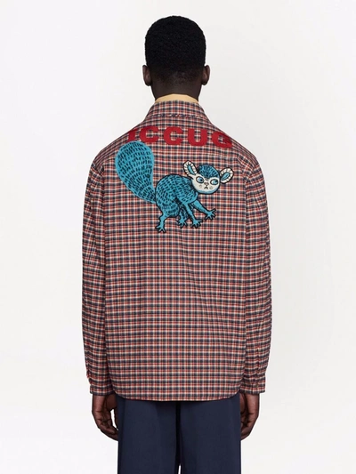 Gucci Freya Hartas Animal-embroidered Check Jacket In Black