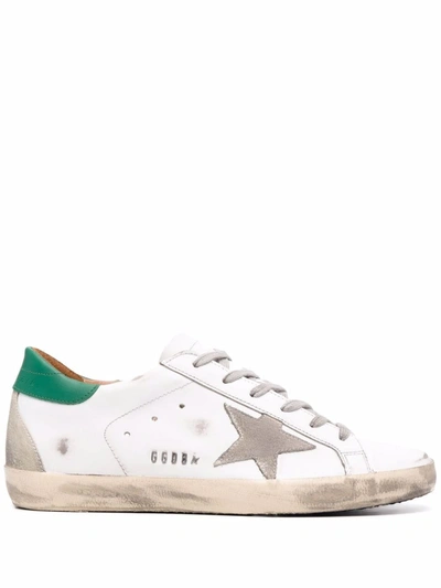 Shop Golden Goose Sneakers In White Ice Green