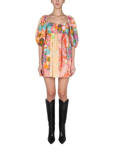 Shop Zimmermann "lola" Mini Dress In Multicolour